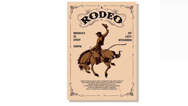 Free Rodeo Horse Vector Flyer