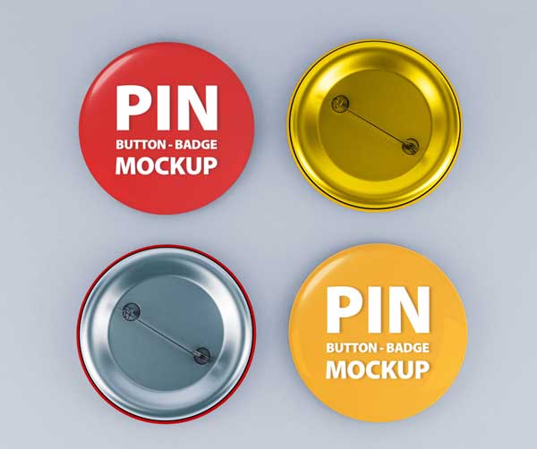 Free Round Pin Badge Button Mockup
