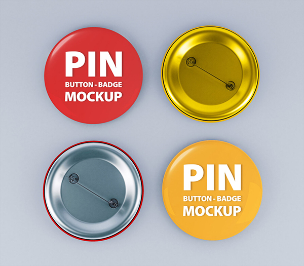 Free Round Pin Badge Button Mockup