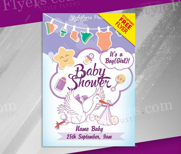 Free Sample Baby Event Flyer Template