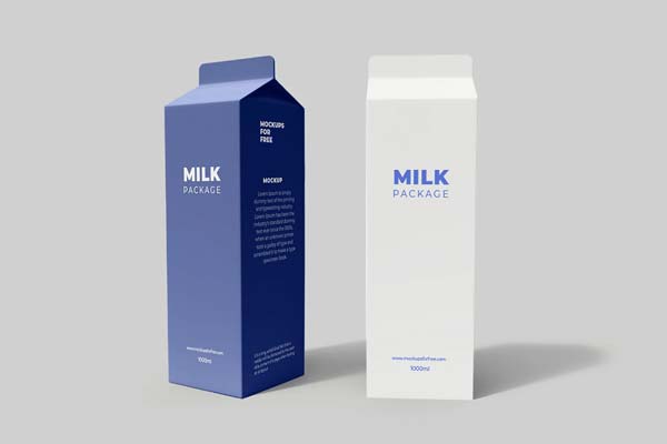 Free Sample Milk Carton Packaging Mockup