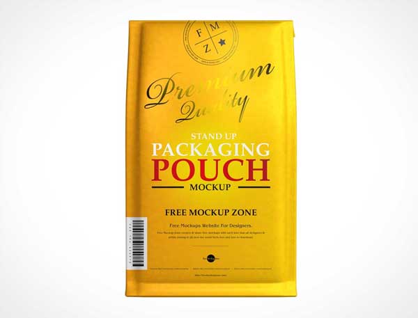 Free Sealed Standing Foil Pouch PSD Mockups