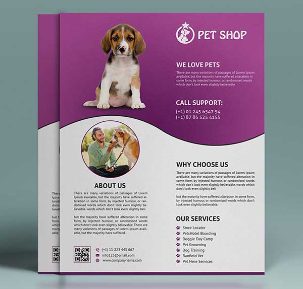 Free Simple Pet Shop Flyer Template