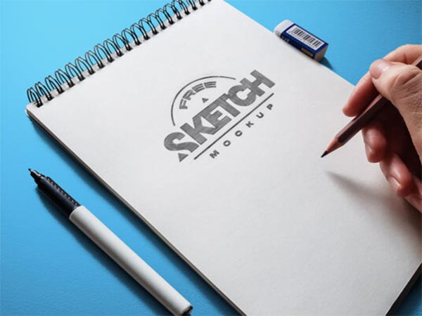 Free Sketch Drawing Mockup Set