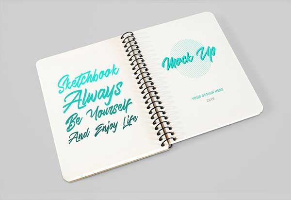 Free Sketchbook Mockup PSD