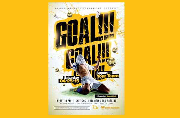 Free Soccer Event Goal Flyer Template
