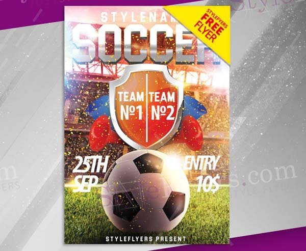 Free Soccer Event PSD Flyer Template