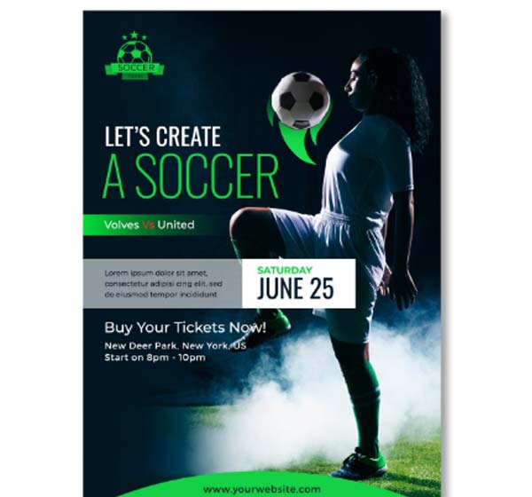Free Soccer Game Day Event Flyer Template