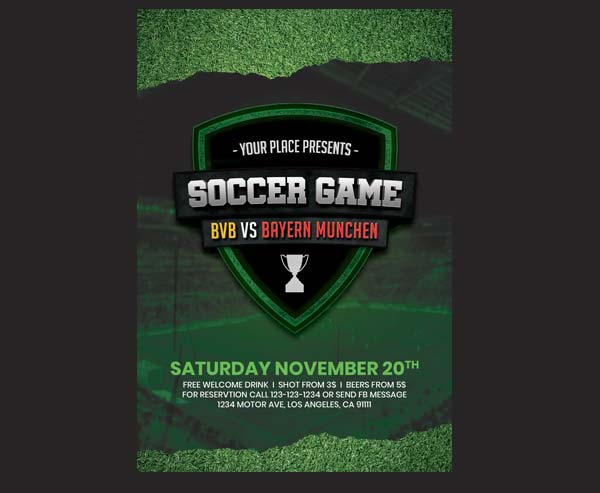 Free Soccer Game Event Flyer Templates