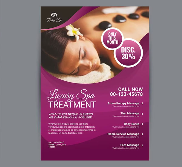 Free Spa Flyer Template