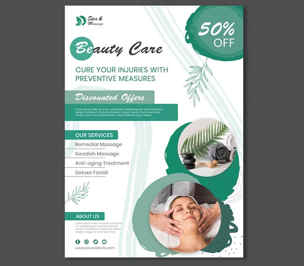 Free Spa Massage Flyer Template