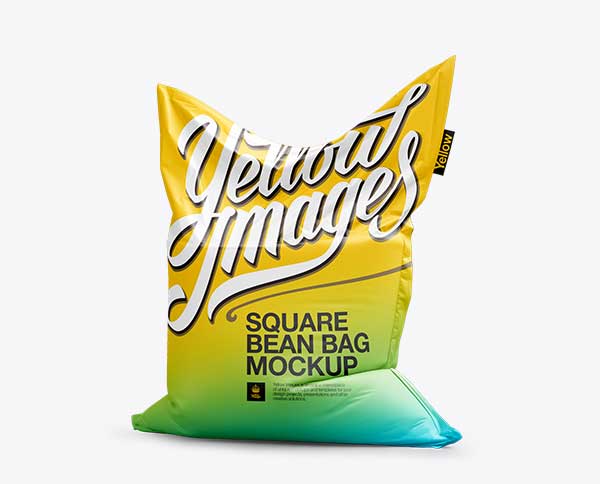 Free Square Bean Bag Mockups