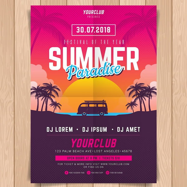 Free Summer Party Poster