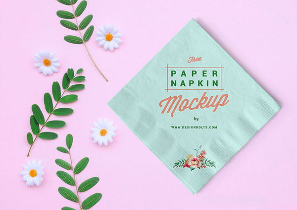 Free Table Paper Napkin Mockup