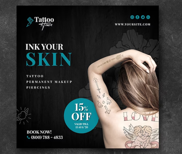 Free Tattoo For Skin Flyer Template
