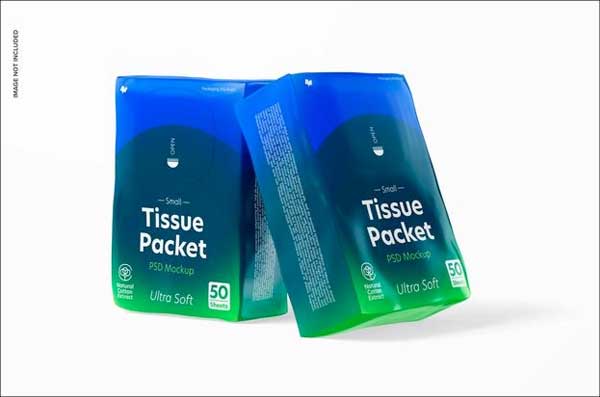 Free Tissue Packets Box Mockup