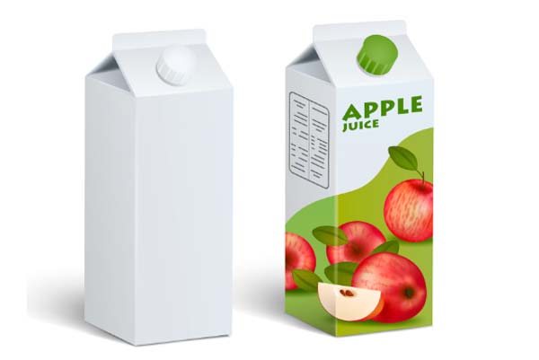 Free Top Pour Spout Juice Box PSD Mockup