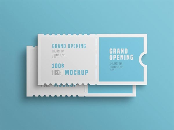 Free Two Event Ticket Mockup