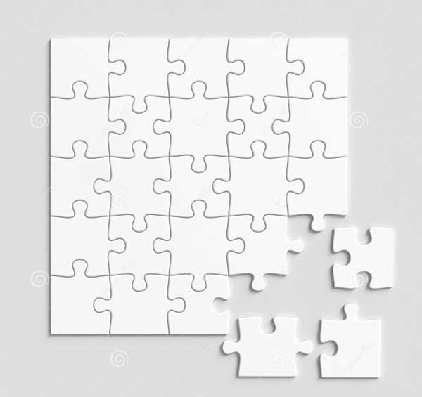 Free Unfinished Puzzle Mockup