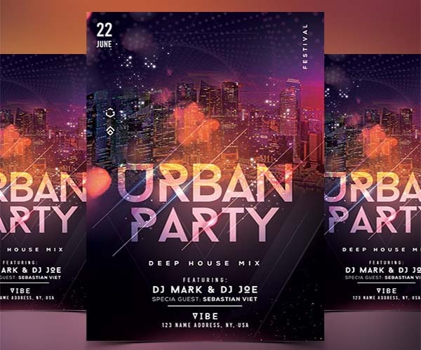Free Urban Party Flyer Template Designs