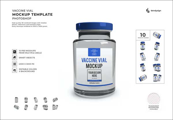 Free Vaccine Vial Mockup Template