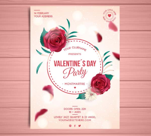 Free Valentines Day Beautiful Invitation Template