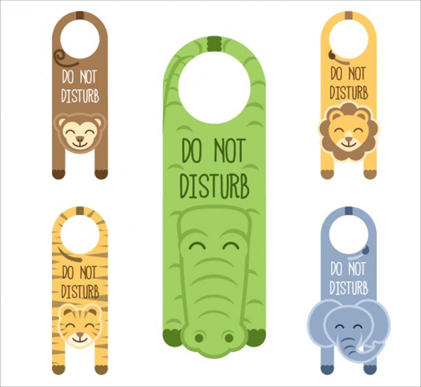 Free Vector Animals Door Hangers