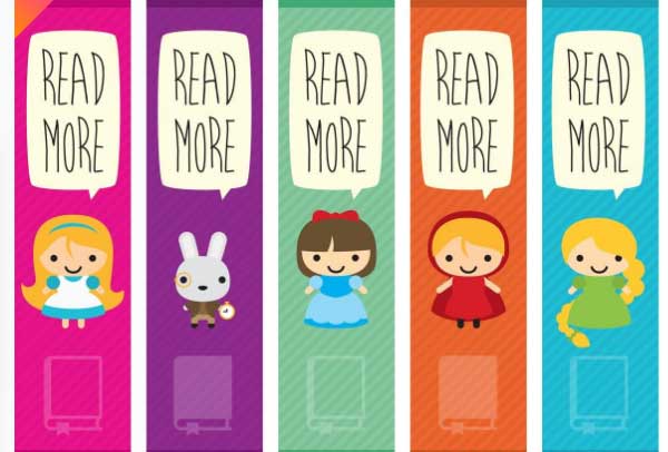 Free Vector Book Characters Bookmark