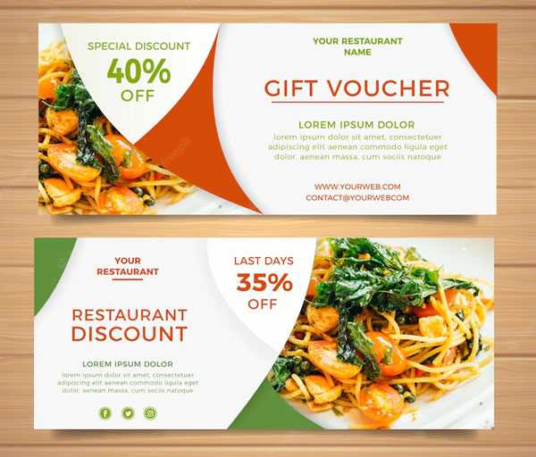 Free Vector Drink Gift Voucher Templates