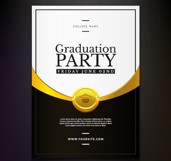 Free Vector Elegant Graduation Party Announcement Template