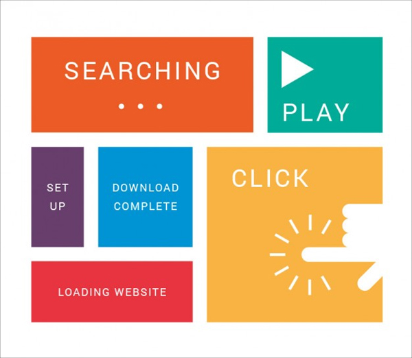 Free Vector Flat Web Buttons