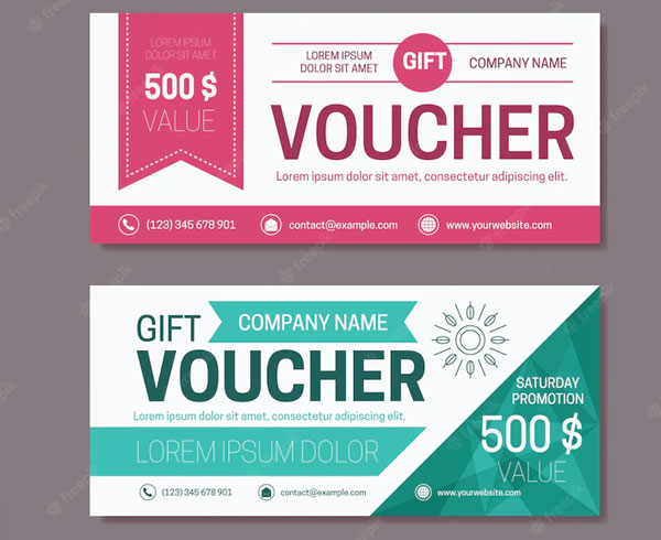 Free Vector Food and Drink Gift Voucher Template