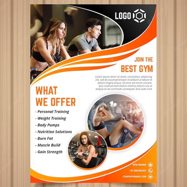 Free Vector Gym Cover Training Template