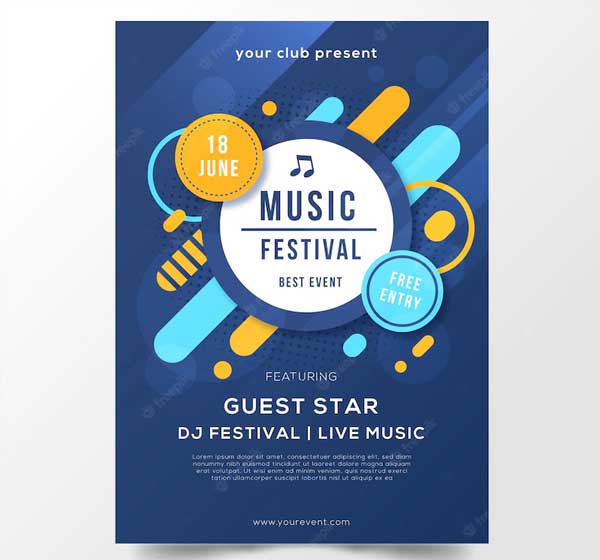 Free Vector Music Festival Flyer Template