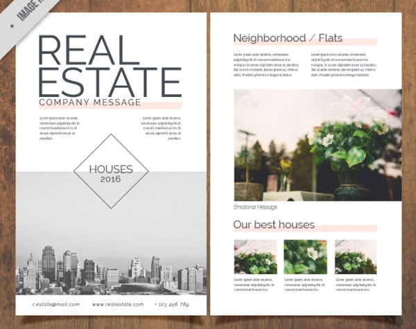 Free Vector Real Estate Flyer With Pictures