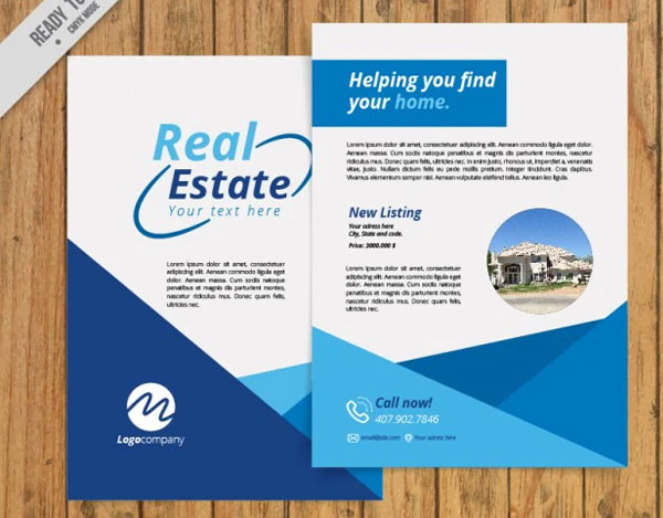 Free Vector Simple Abstract Real Estate Flyer