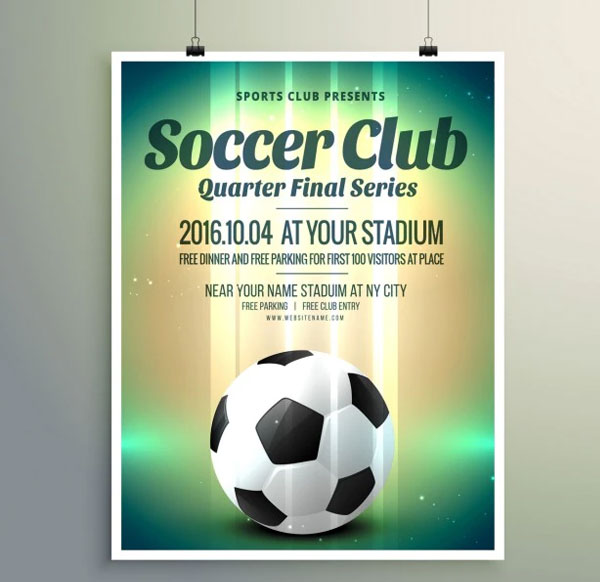 Free Vector Soccer Cup Final Flyer