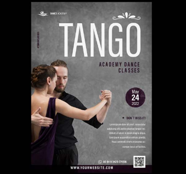 Free Vector Tango Flyer Template