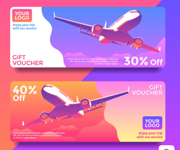 Free Vector Travel Gift Card Templates