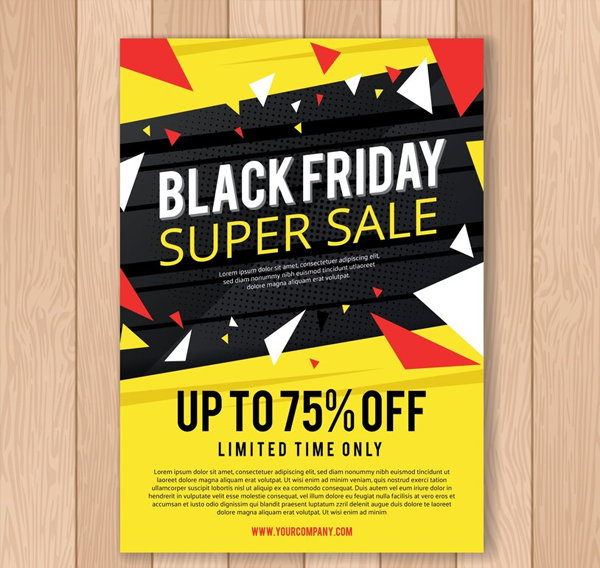 Free Vector Yellow Black Friday Poster
