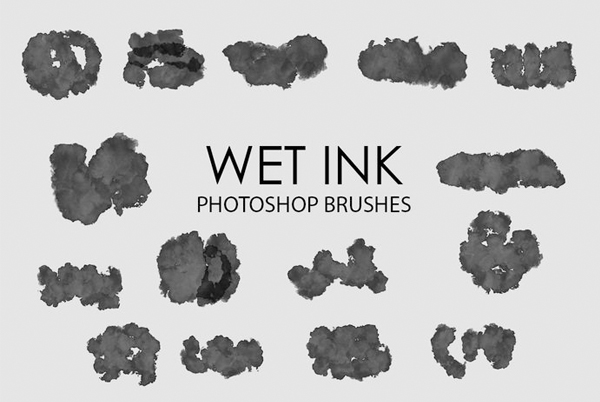 Free Wet Ink Photoshop Brushes