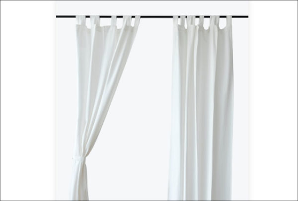 Free White Drapery Hanging From a Curtain Mockup