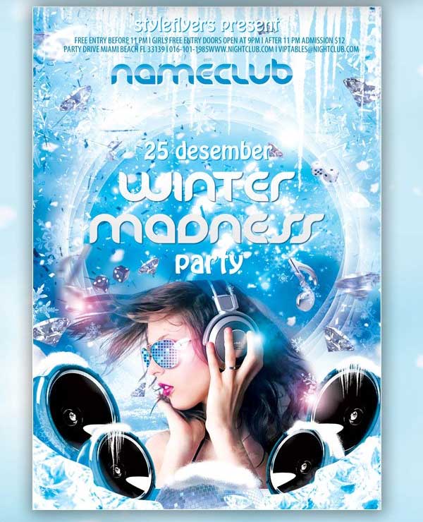 Free Winter Madness Party Flyer