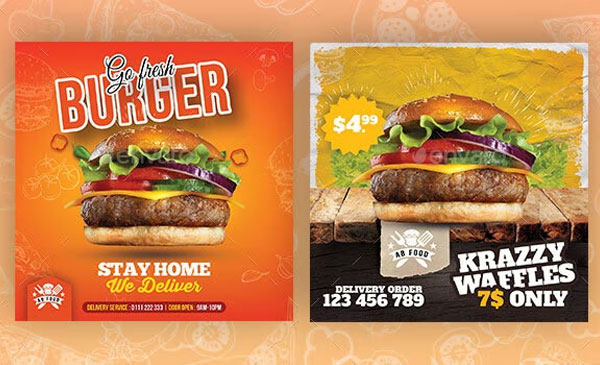Fresh Burger Restaurant Flyer