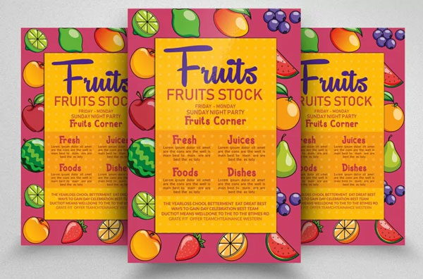 Fresh Fruit Juice Flyer Template