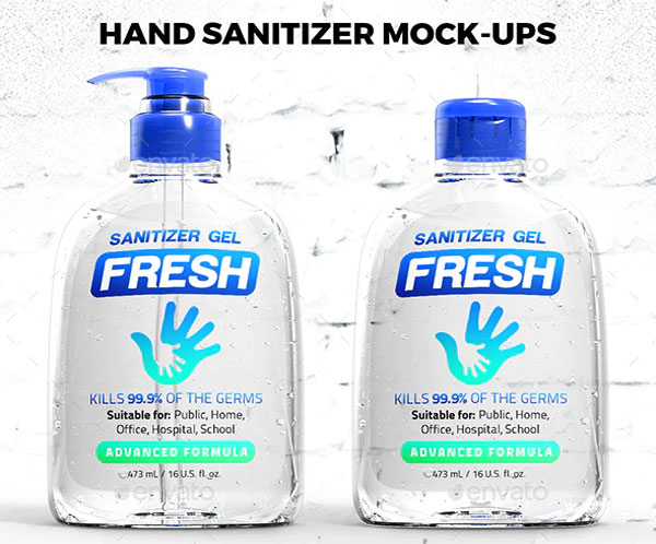 Fresh Hand Sanitizer Bottle Mockups