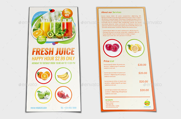 Fresh Juice Flyer DL Size Template