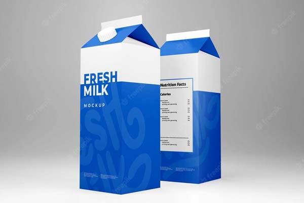 Fresh Milk Cartoon Mockup Free Psd