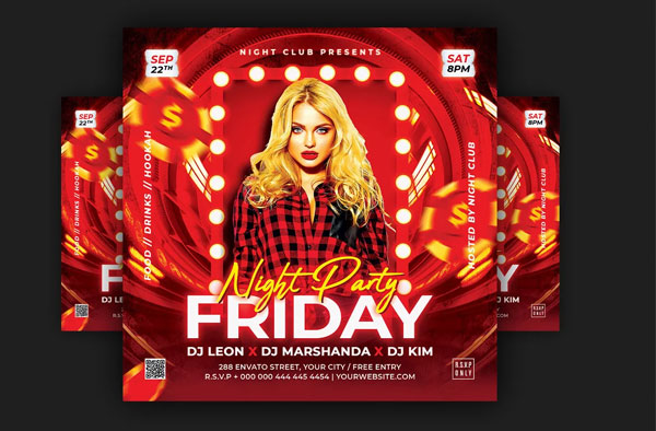 Friday Night Club Party Instagram Banner