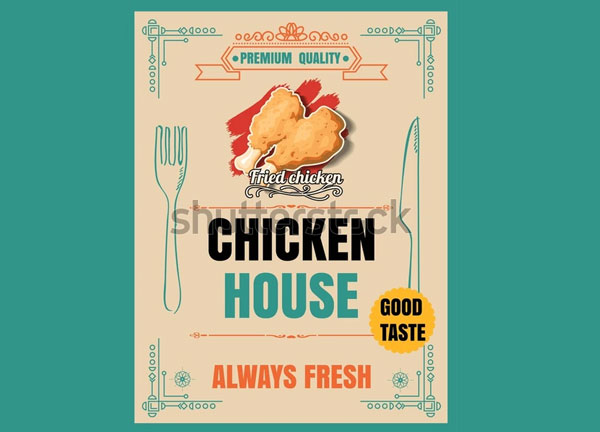 Fried Chicken Retro Poster